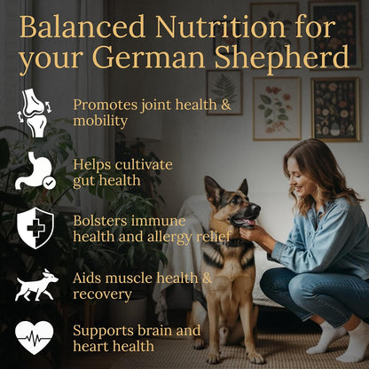 Multivitamins for German Shepherds - Balanced Nutrition with Real Bacon, 90 Tablets