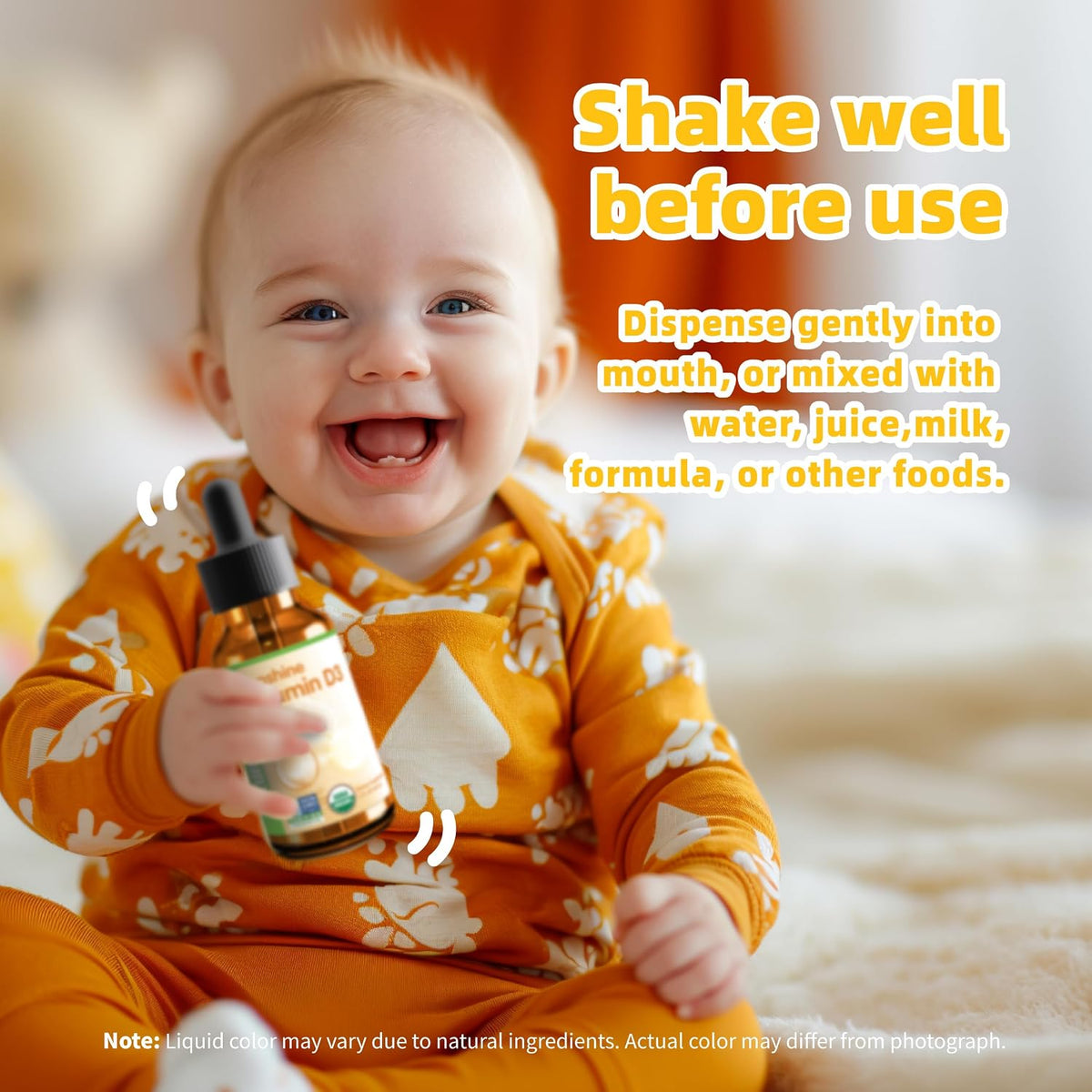 Nature's Nutra Sunshine Vitamin D3 400 IU Liquid Drops for Infants & Kids - Non-GMO, Plant Extract - görsel 5