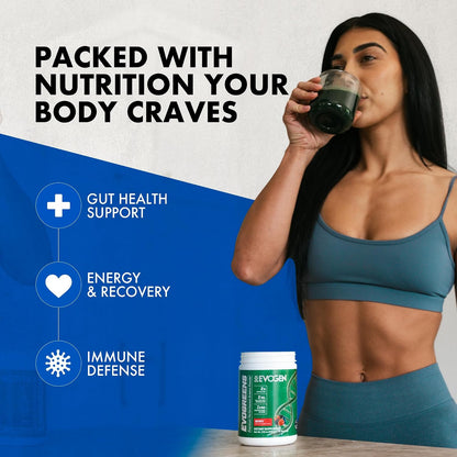 Evogen Evogreens - Super Greens Powder with Organic Spirulina, Probiotics & Pomanox Pomegranate Extract | Berry | 30 Servings