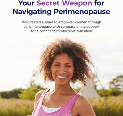 Lunara - Doctor-Formulated Menopause Supplement for Women - Hot Flushes, Hormonal Balance, Mood & Sleep Support - 30-Day Supply