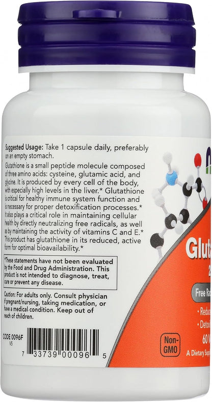 NOW Foods Glutathione 250 mg (60 Capsules)