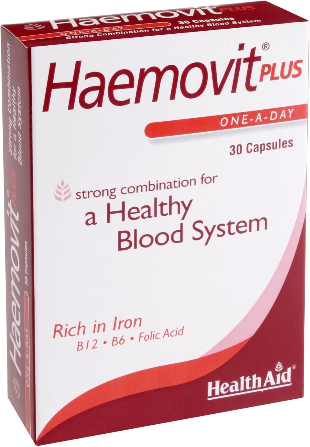 HealthAid Plus Iron, Folic Acid & B12 - 30 Capsules - görsel 1