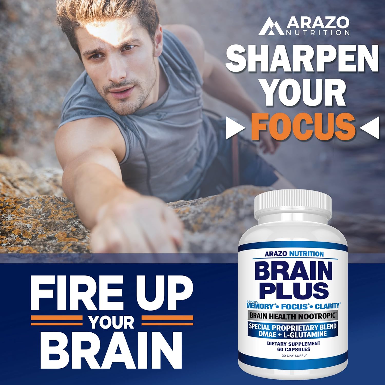 Arazo Nutrition Brain Plus – Premium Brain Function Supplement for Memory, Focus, and Clarity - görsel 4