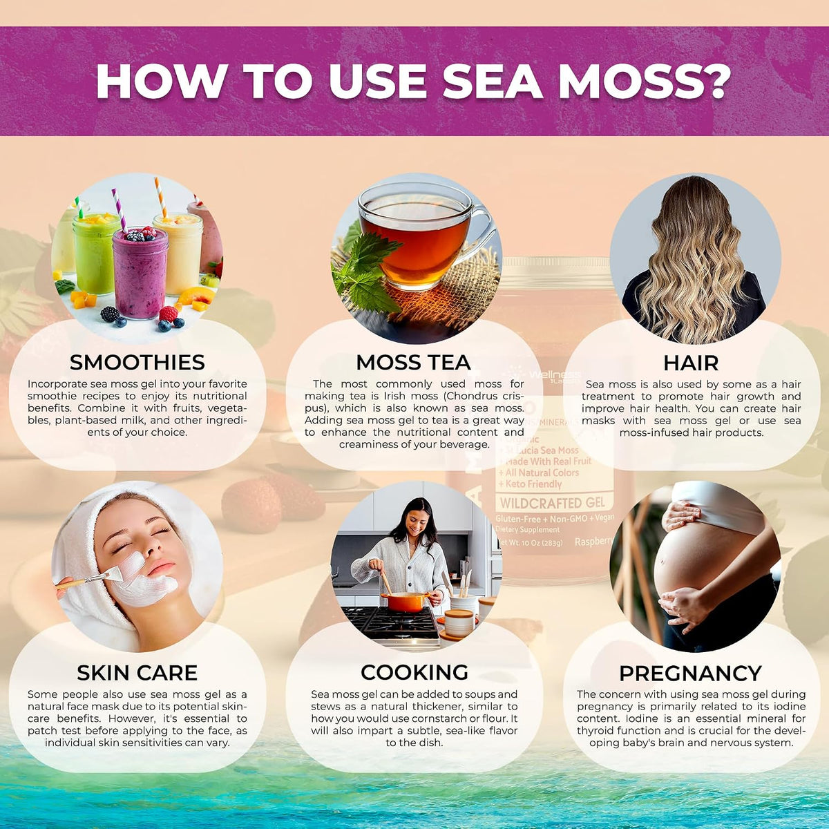 WELLNESS LABSRX Irish Sea Moss Gel Raw – Wildcrafted Seamoss Gel, Elderberry Flavour, Vitamin & Mineral-Rich, Immune & Digestive Health Support – 283 g (10 oz) - görsel 7