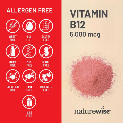 NatureWise Vitamin B12 5000 mcg - Extra Strength - 60 Soft gel capsules