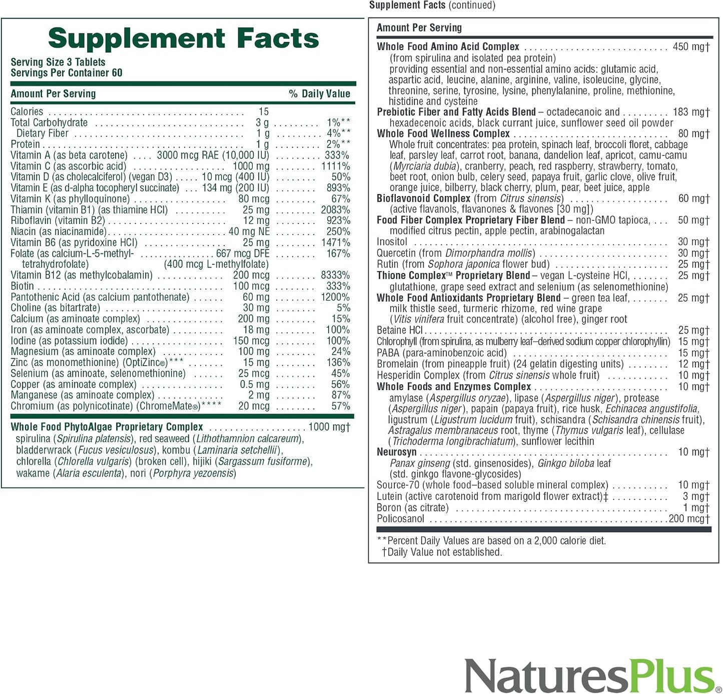 NaturesPlus Ultra Source of Life Multivitamin - 180 Tablets - görsel 5