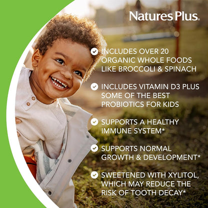 NaturesPlus Animal Parade Gold Children's Liquid Multivitamin, Natural Tropical Berry - 30 fl oz (887 ml) per bottle, Pack of 2