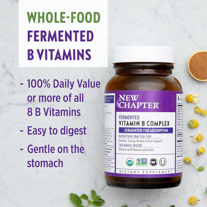 New Chapter Organic Fermented Vitamin B Complex, 30 Tablets
