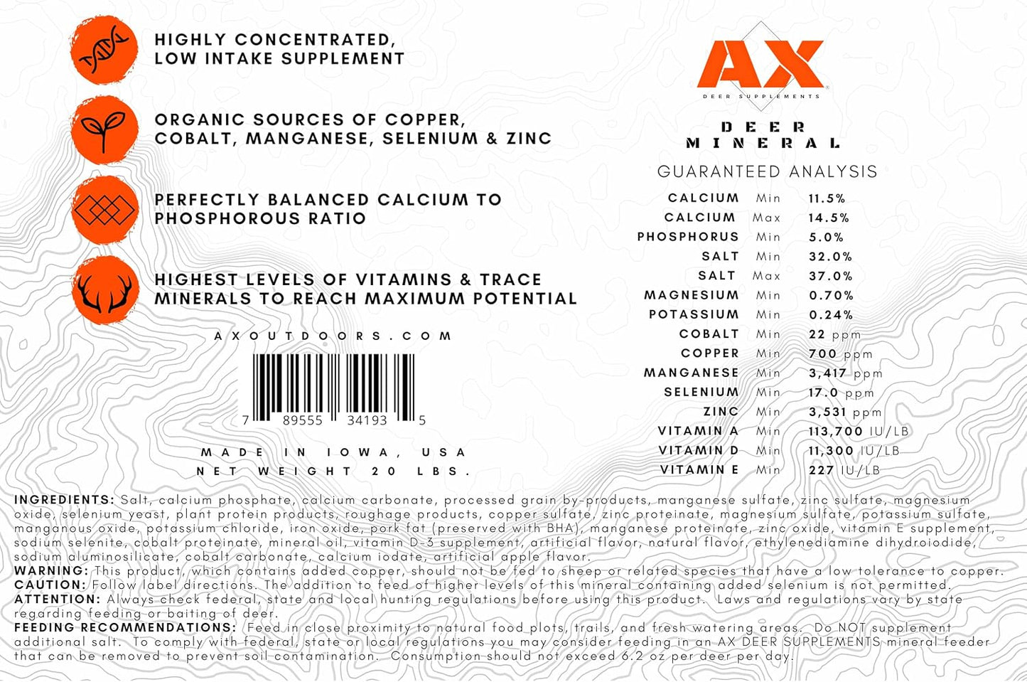 Terra Products Co. AX Deer Mineral - Antler Xcelerator for Deer (20 lb) - görsel 9
