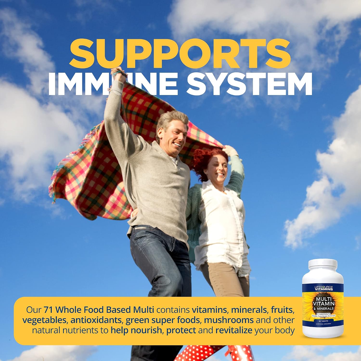 LifeSource Whole Food Multivitamin – 71 Ingredients, Probiotics, 90 Tablets - görsel 2