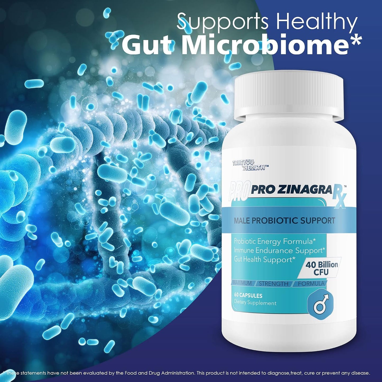 Pro Zinagra RX Male Probiotic Support - 40 Billion CFU with Vitamin D & Zinc - görsel 6
