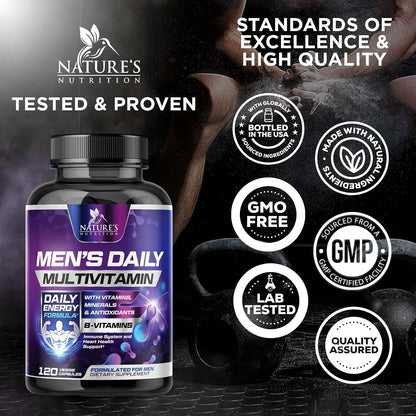 Nature's Nutrition Multivitamin for Men | Once Daily | 120 Capsules