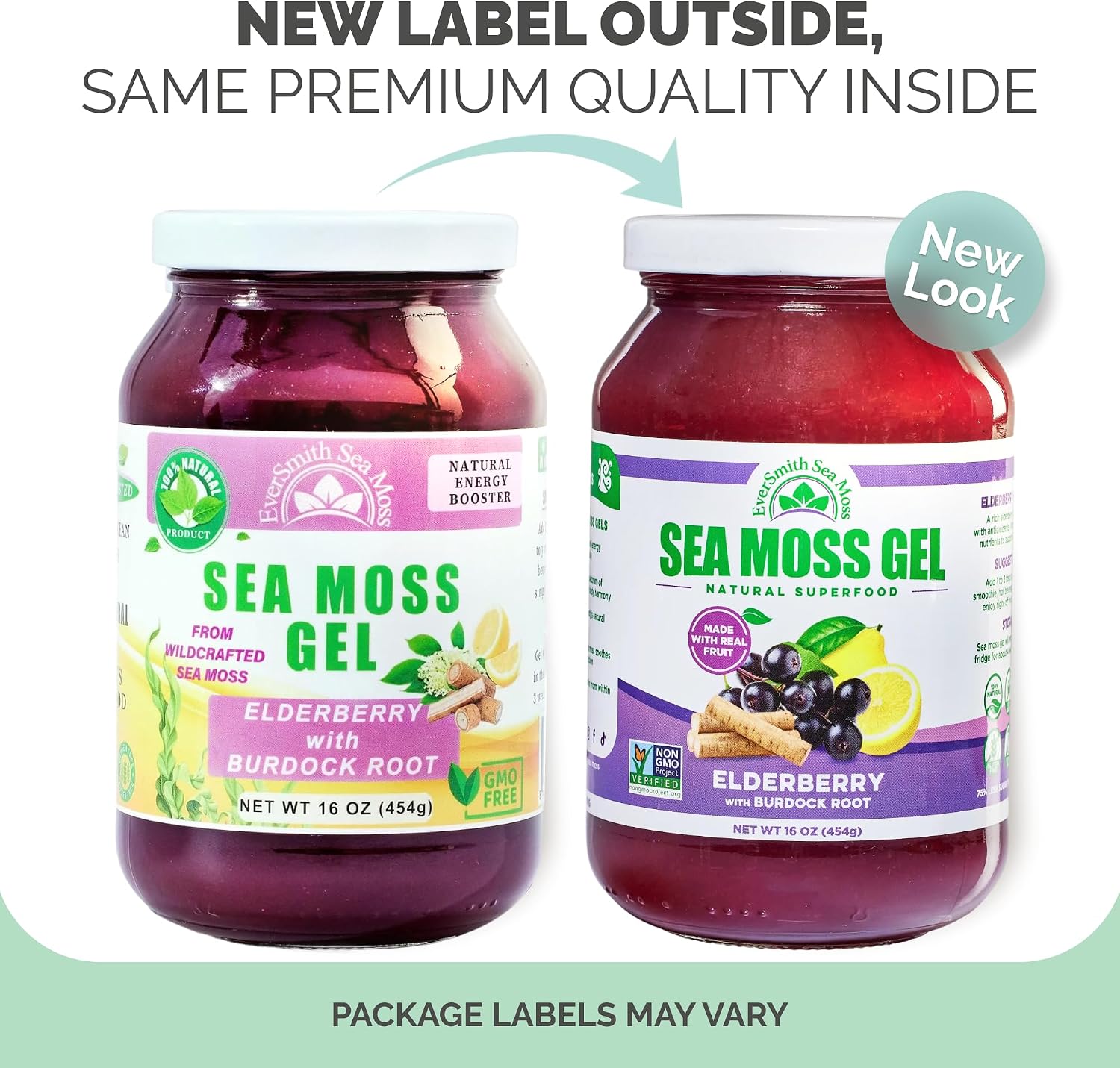Wildcrafted Irish Sea Moss Gel – Elderberry (1 Jar) - görsel 2