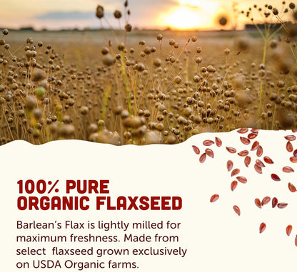 Barlean's Forti-Flax Organic Flaxseed 2 Pack, Ground Whole Raw Seeds, Omega 3 Seed Fibre Supplement with Lignans, Vegan, 2 x 454g