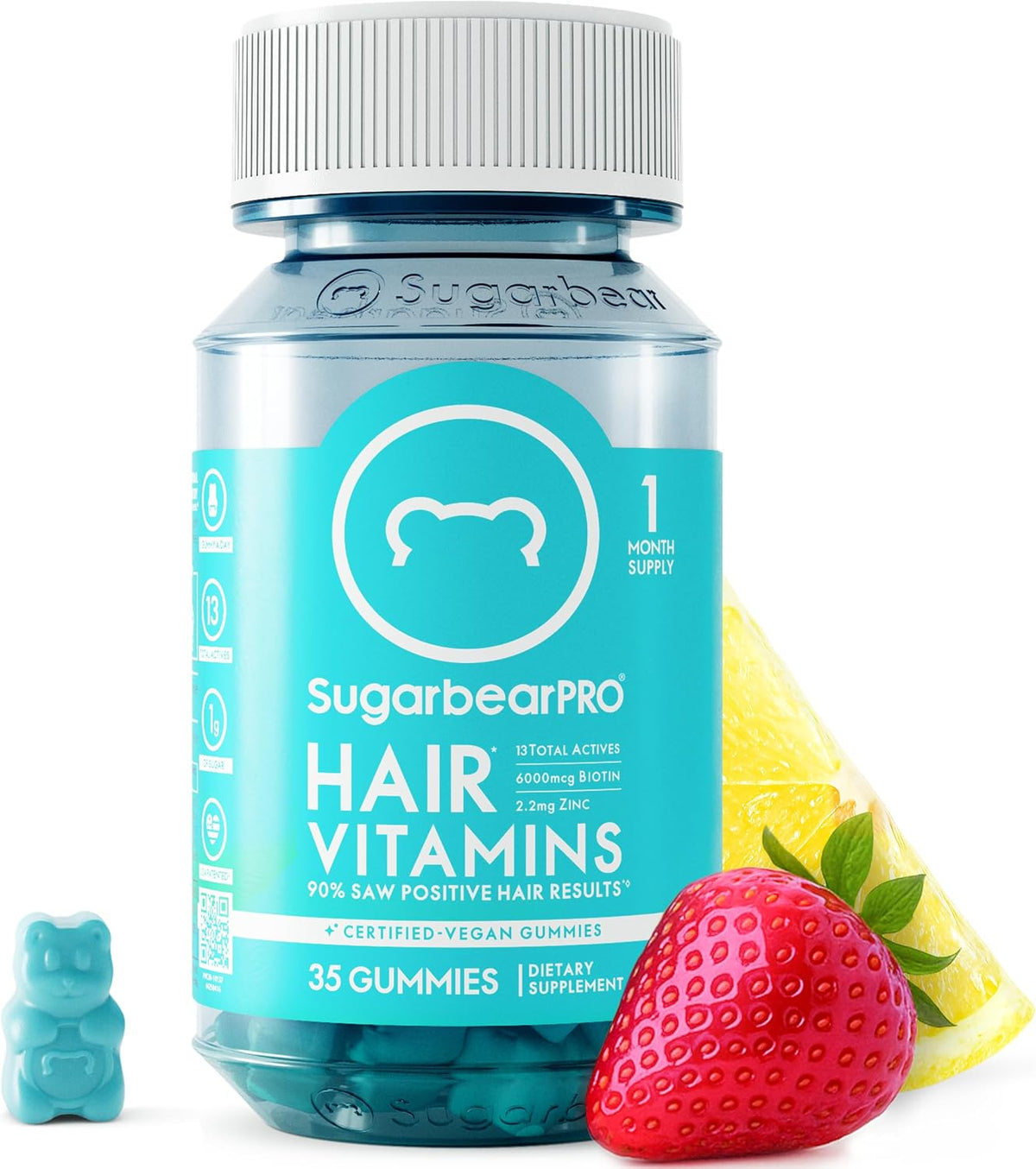SugarBearPro Hair Vitamin Gummies - Extra Strength Biotin 6000mcg, Vegan, 6-Month Supply - görsel 10