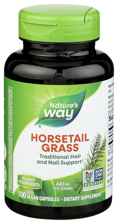 Nature's Way Premium Herbal Horsetail Grass 440 mg, 100 Capsules