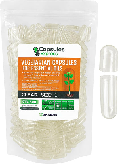 XPRS Nutra Size 1 Empty Vegan Capsules (500 Count)