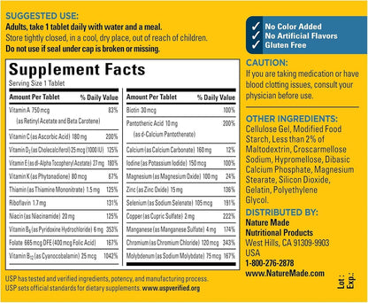 Nature Made Multi for Him 50+ Food Supplement Tablets 90 tablets (Pack of 2)