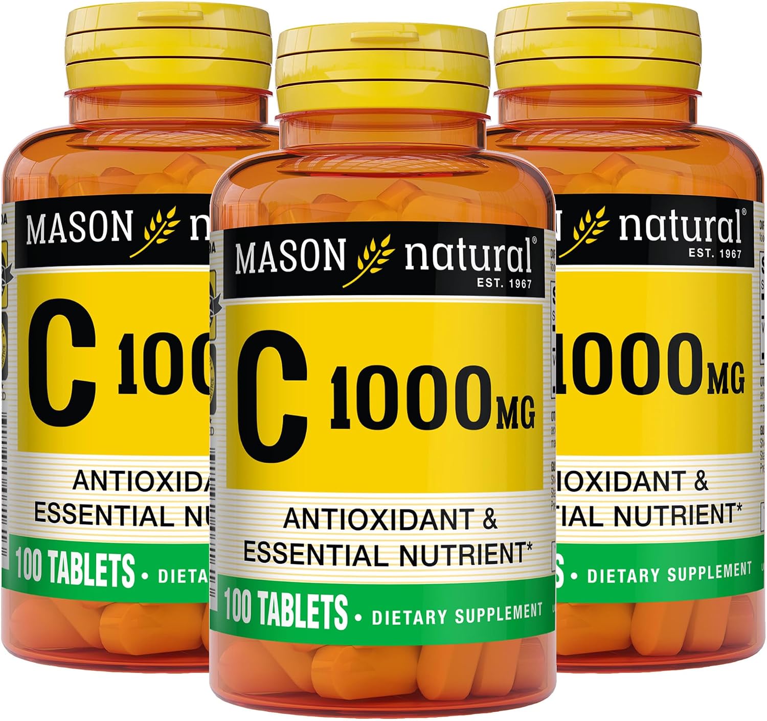 MASON NATURAL Vitamin C 1,000 mg, 300 Tablets, Immune & Antioxidant Support - görsel 1