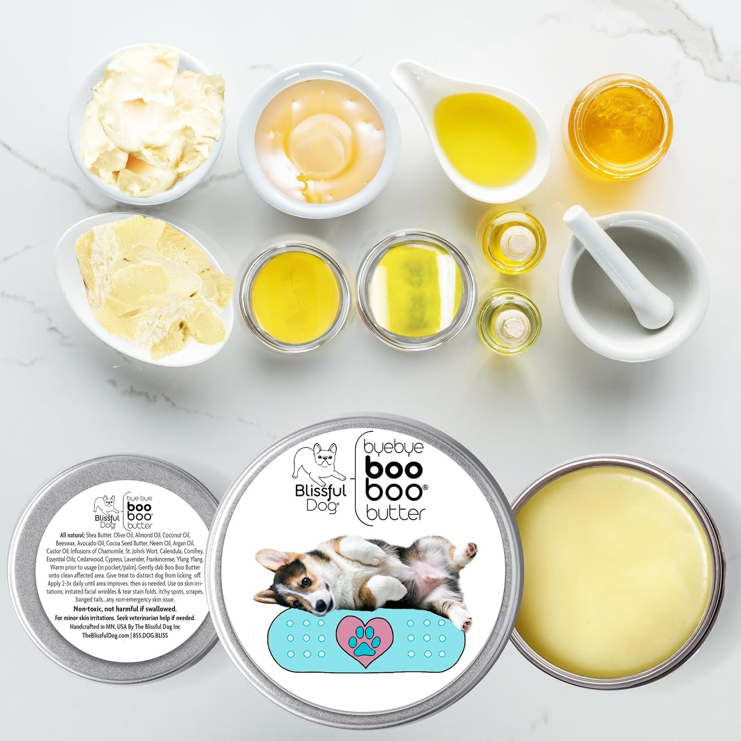 The Blissful Dog 2 oz Tin Corgi Booboo Butter - görsel 2