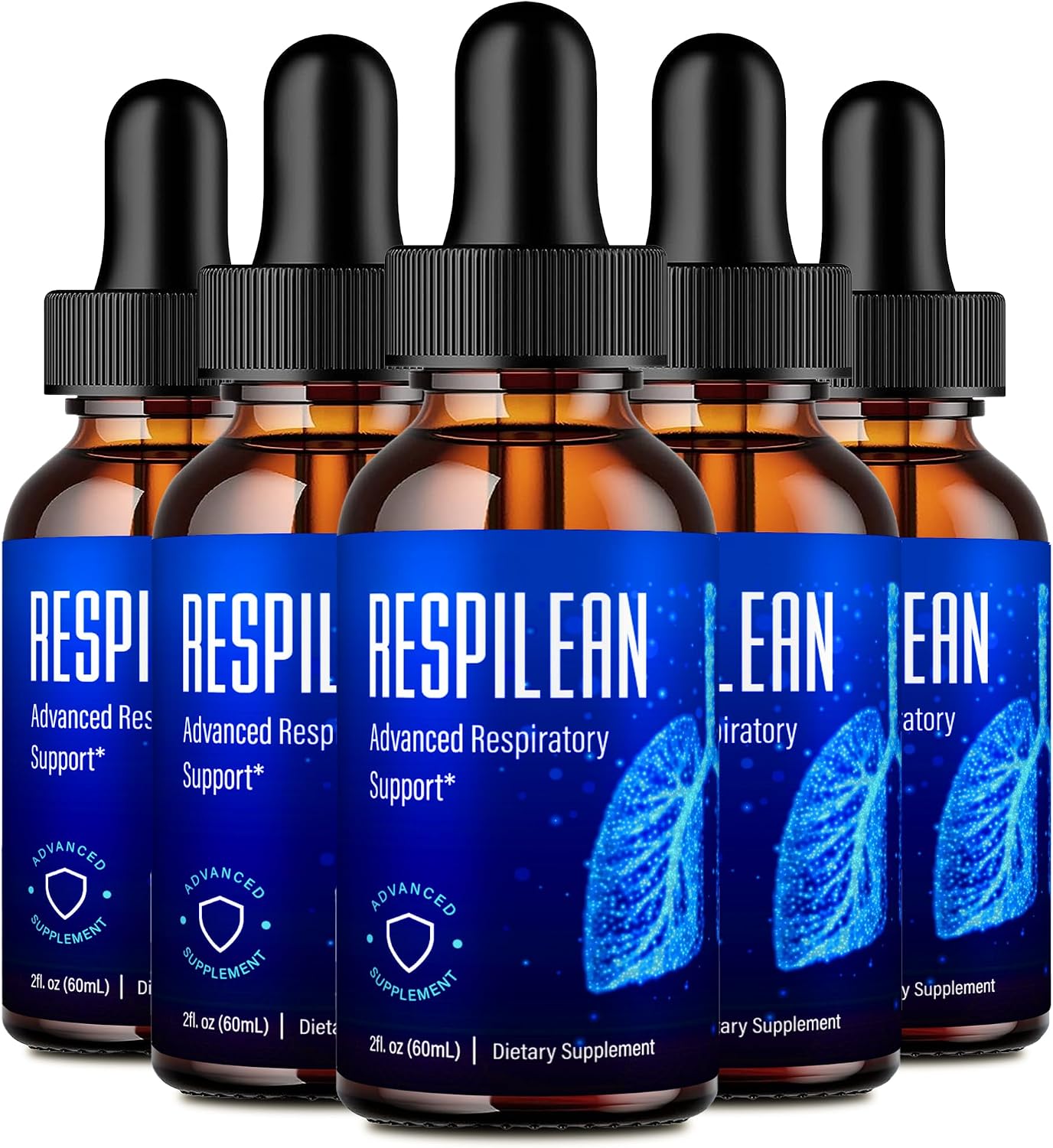 Respilean Drops - Blood Formula Support Supplement, Maximum Strength All Natural Liquid Drops (5 Pack) - görsel 1