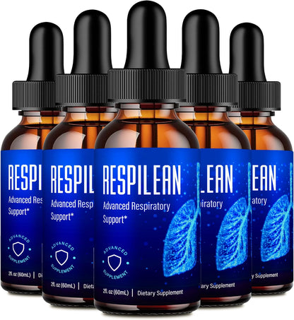 Respilean Drops - Blood Formula Support Supplement, Maximum Strength All Natural Liquid Drops (5 Pack)
