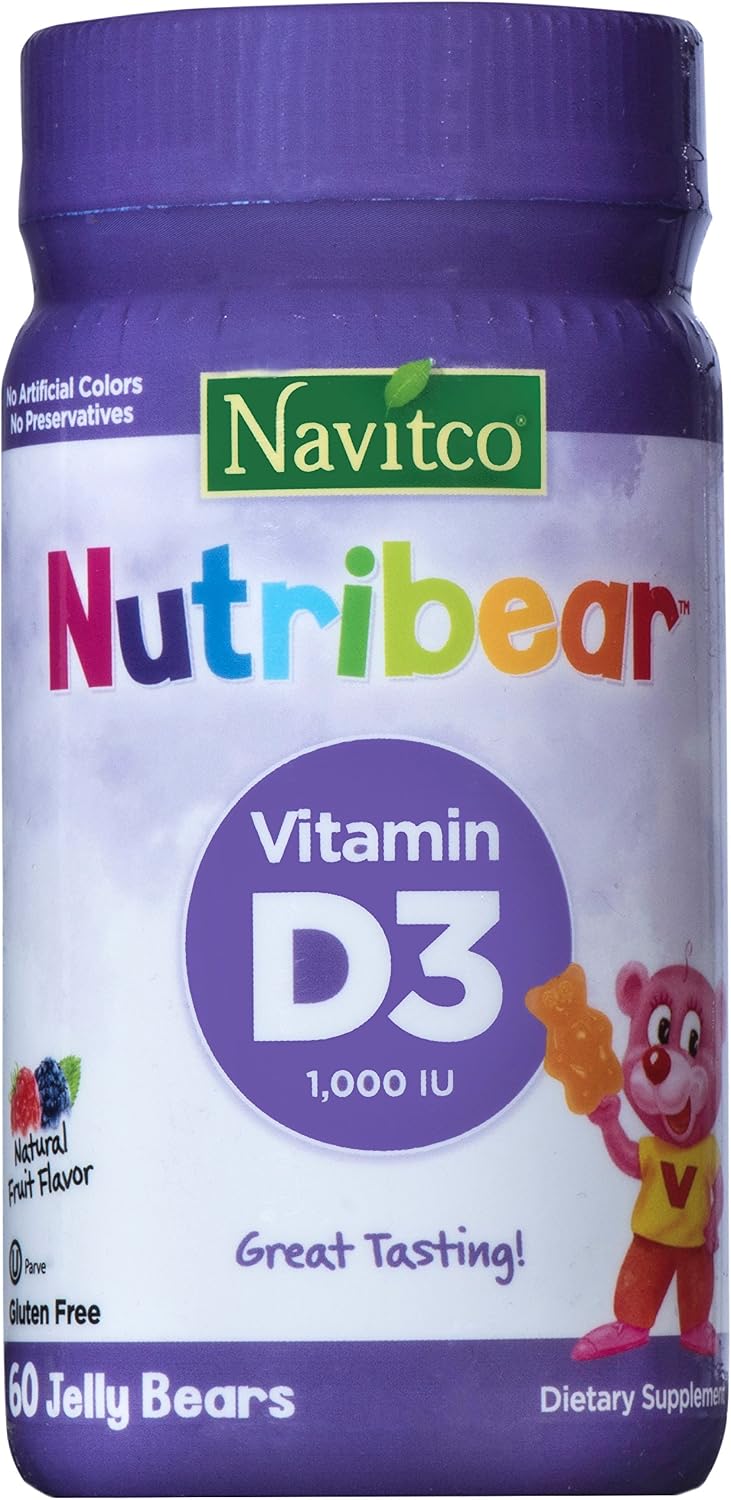 NutriBear Vitamin D3 1000 IU Great Tasting Jelly Bears (60 Gummies) - görsel 1