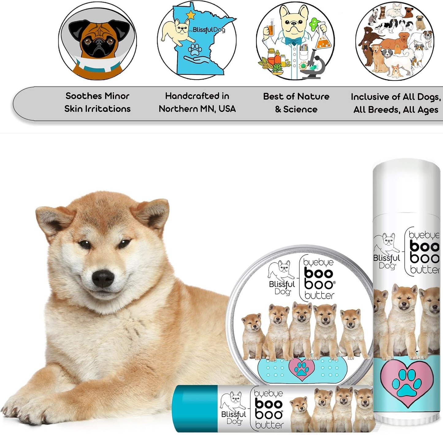 The Blissful Dog 2 oz Tin Shiba Inu Booboo Butter - görsel 5
