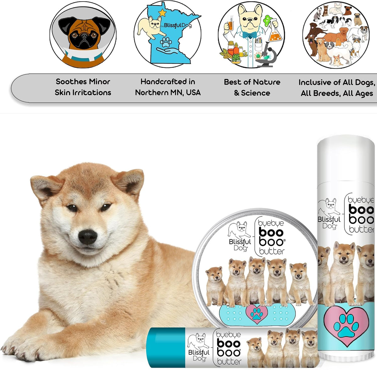 The Blissful Dog 2 oz Tin Shiba Inu Booboo Butter - görsel 5