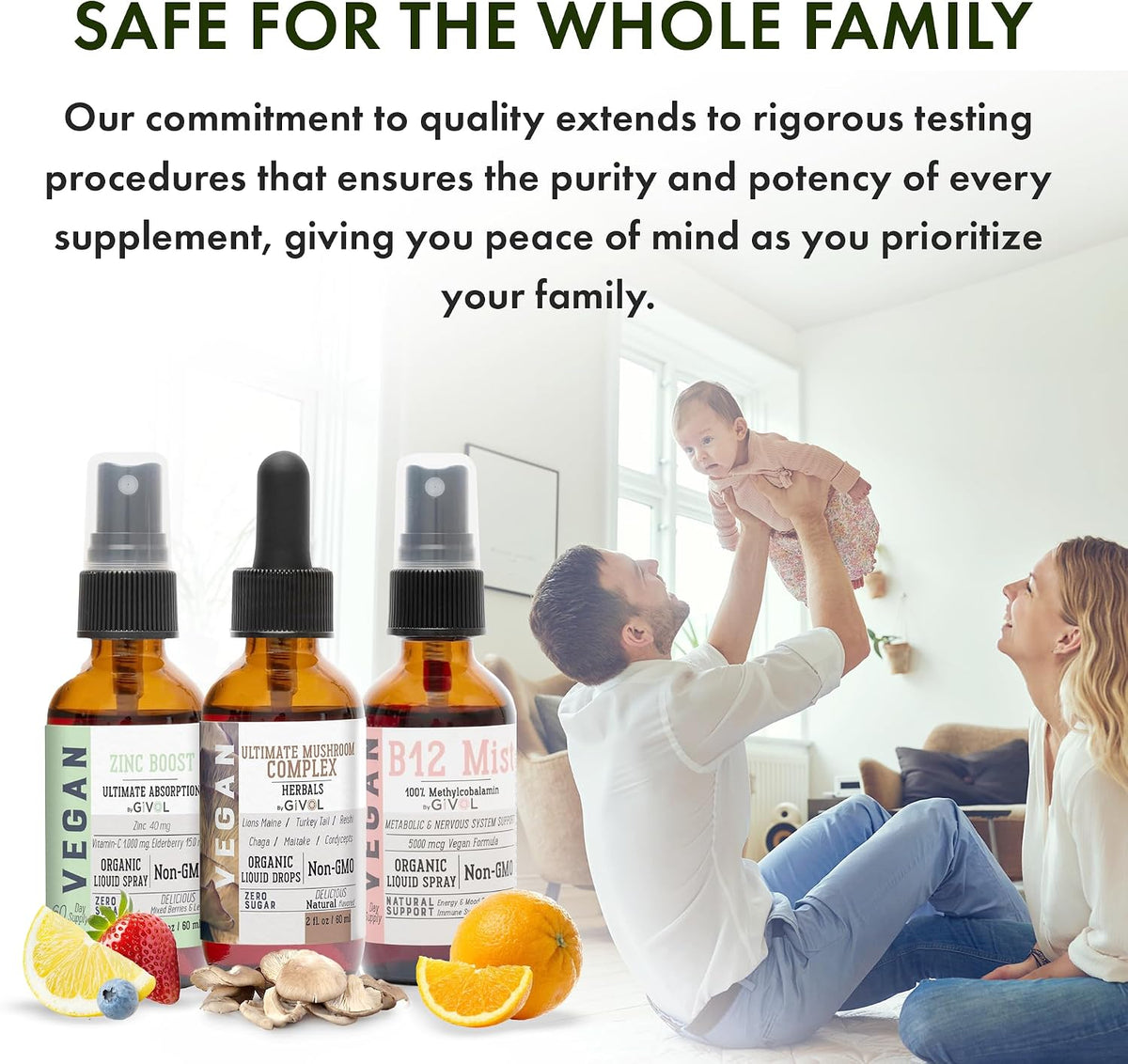 Cognitive Wellness Bundle Liquid Vitamin Trio: Methylcobalamin B12, Lion's Mane, Reishi, Chaga Mushroom Complex & Zinc – Image 6