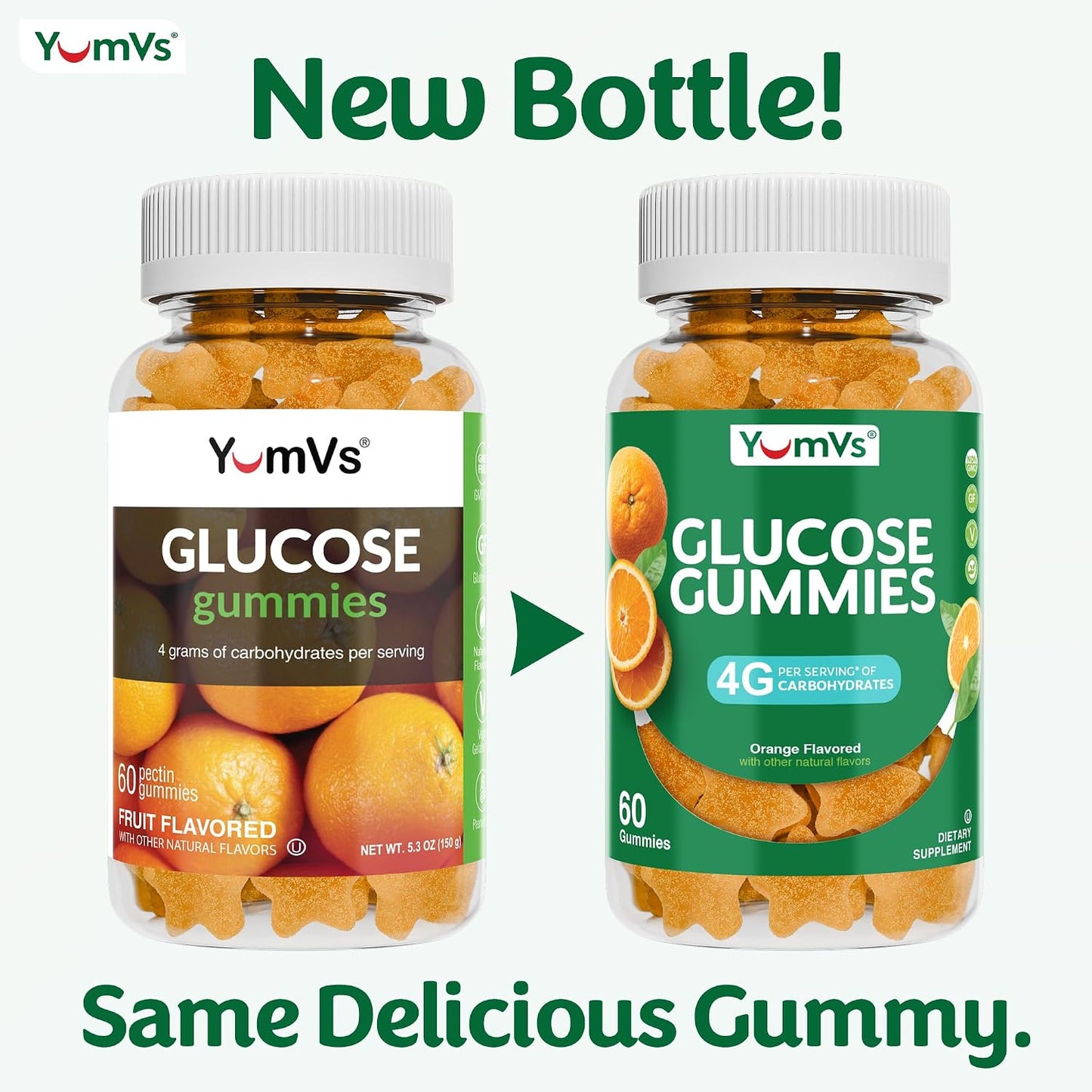 YUM-V'S Glucose Gummies – Rapid-Action Chewable Gummies – Natural Orange Flavour – 60 Count - görsel 2