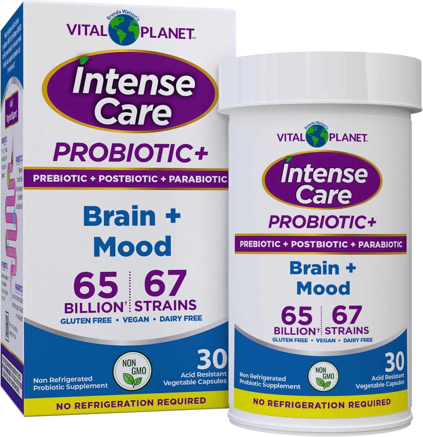 Vital Planet - Intense Care Brain & Mood Probiotics, 65 Billion CFU, 67 Strains, 30 Capsules - görsel 1