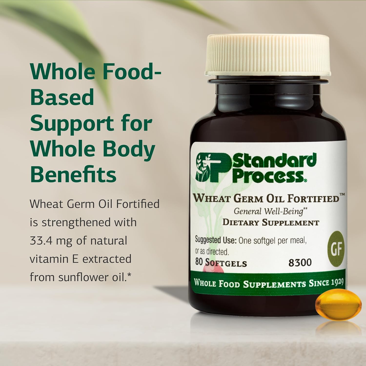 Standard Process Wheat Germ Oil Fortified - Natural Vitamin E Supplement for Immune Health, 80 Softgels - görsel 3