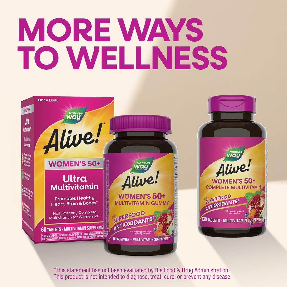Nature's Way Alive! Women's 50 Plus Complete Multivitamin Tablets, 50 Tablets - görsel 8