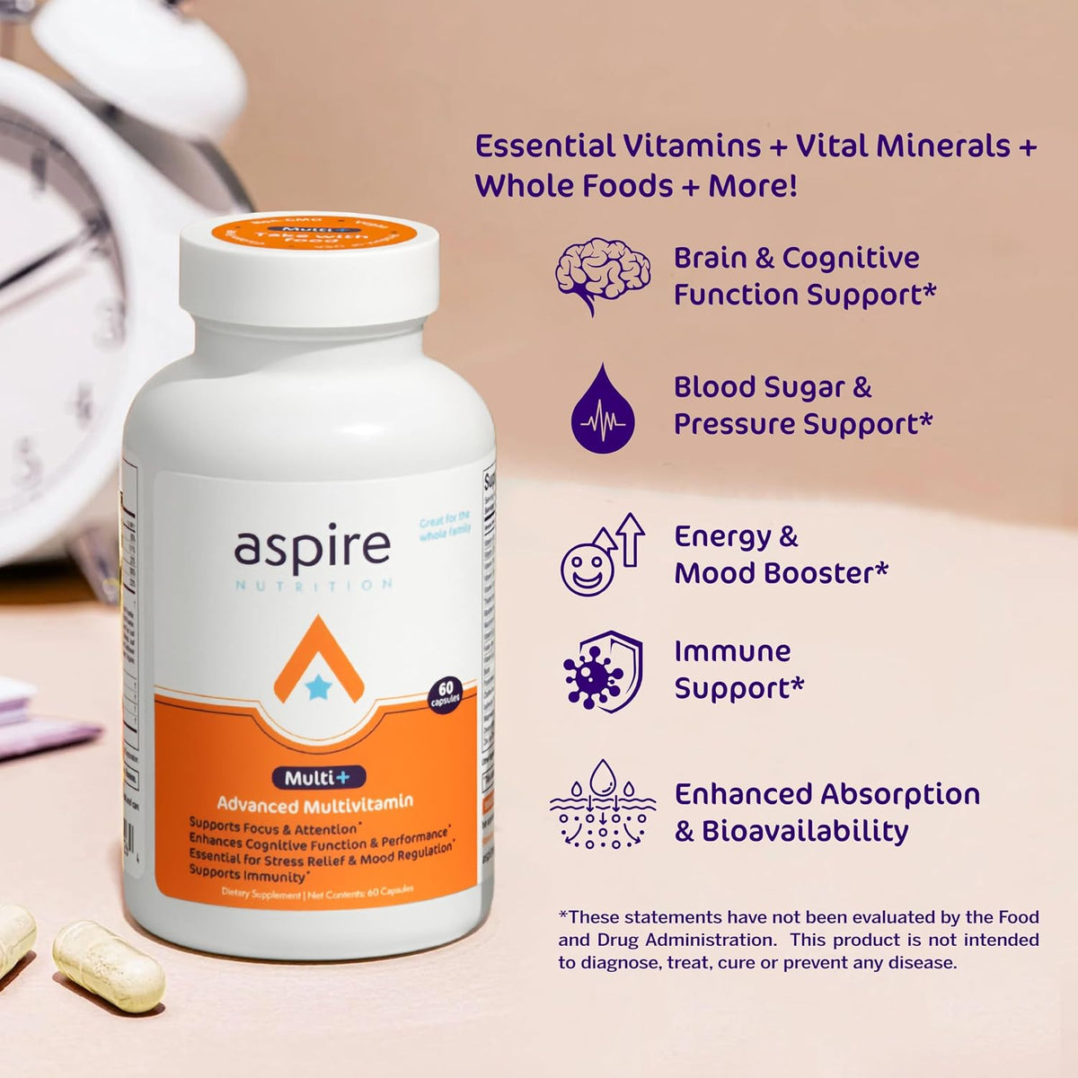 Aspire Multi+™ Advanced Multivitamin for Men, Women & Kids - görsel 3