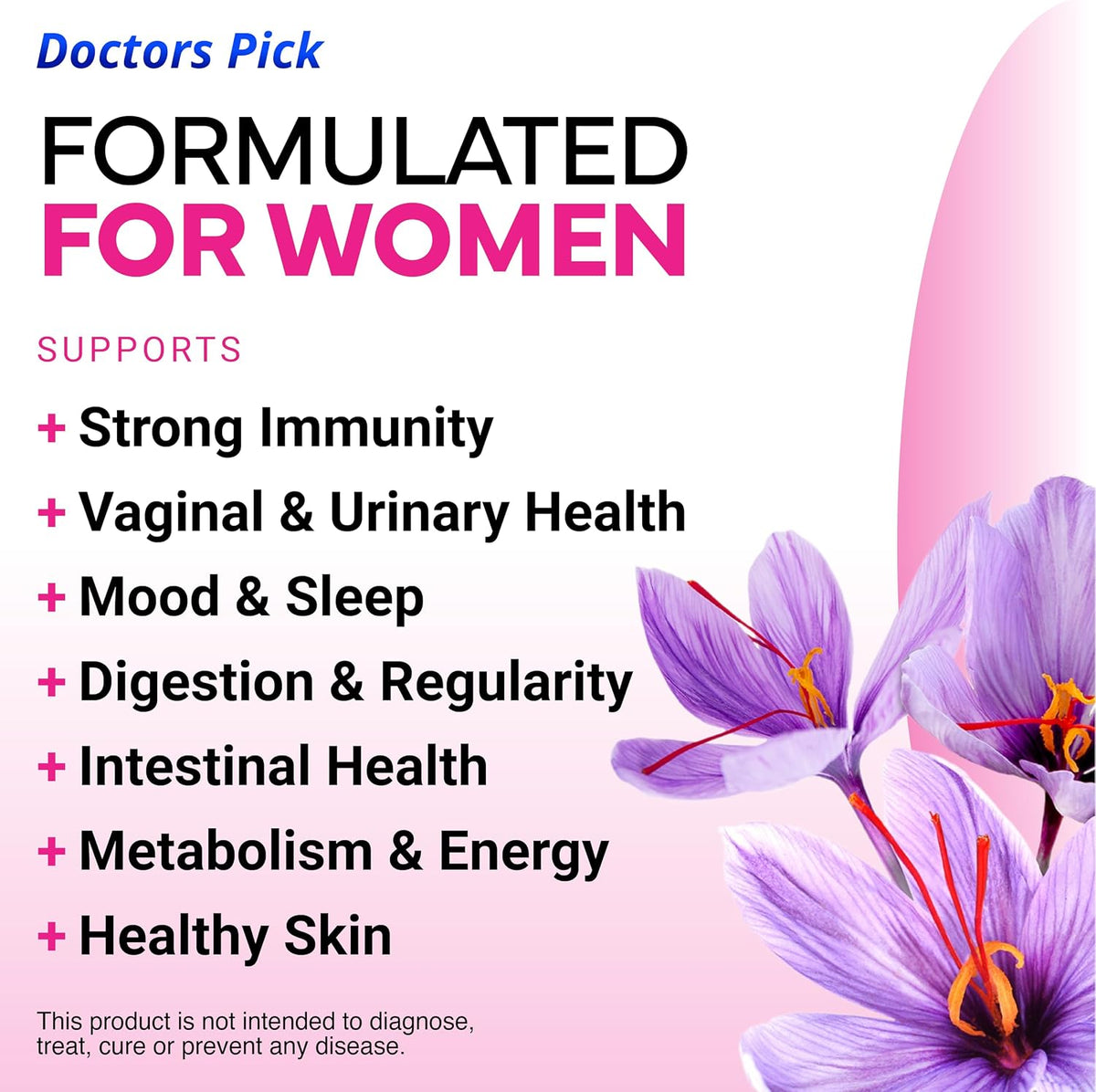 Doctors Pick Fem Pro Probiotics for Women. 17 Clinically Effective Strains for Vaginal, Digestive & Immune Support, Urinary Tract Health, pH Balance and Mood. 60 Veggie Capsules, 2 Month Supply - görsel 4