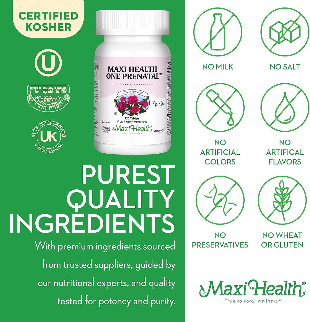 Maxi Health Prenatal Vitamins for Women – One Daily with Iron, Folate, Choline, Vitamin D3 – 120 Day Supply - görsel 4