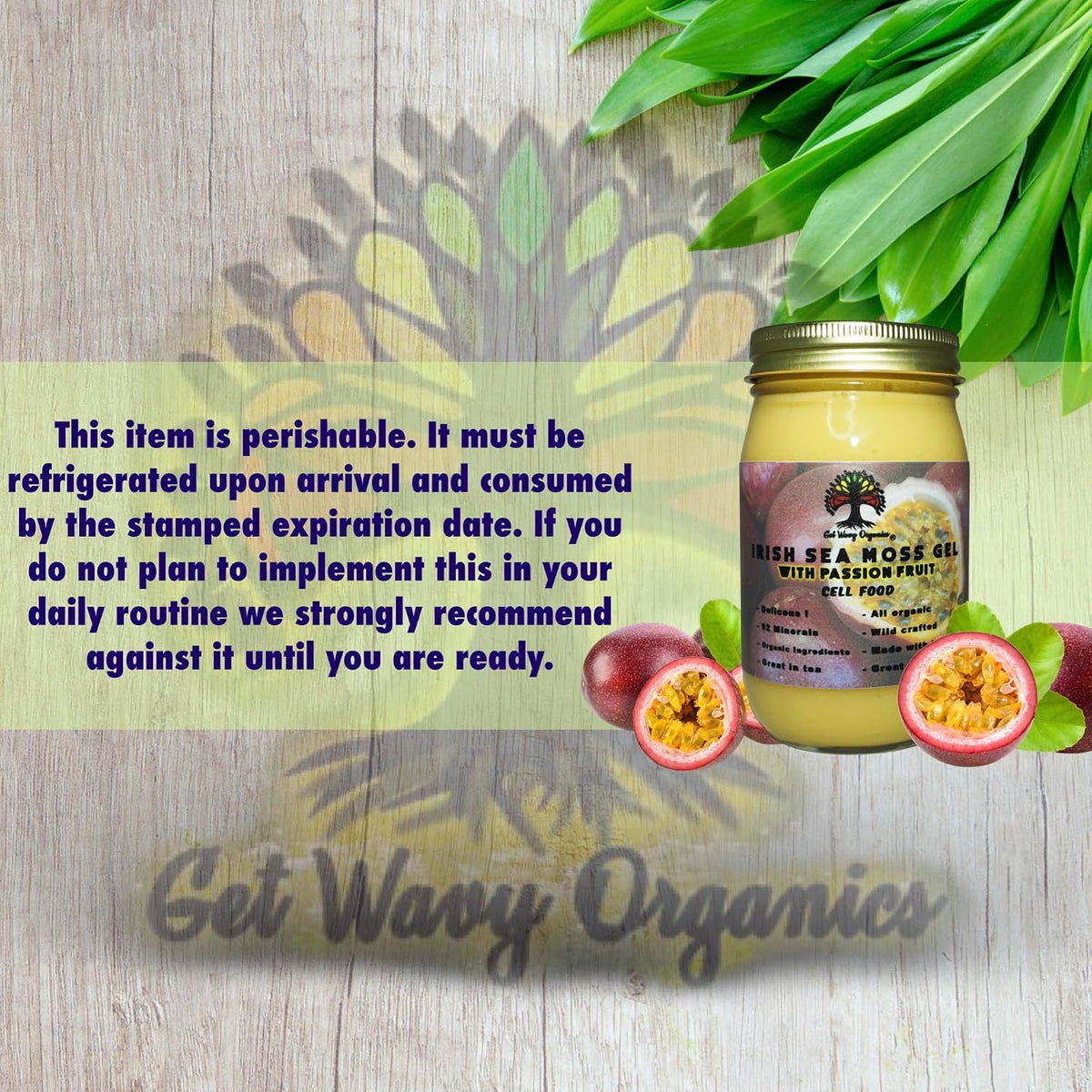 Wildcrafted Irish Sea Moss Gel – Organic Gold Sea Moss, Passion Fruit (1 Pack) - görsel 5