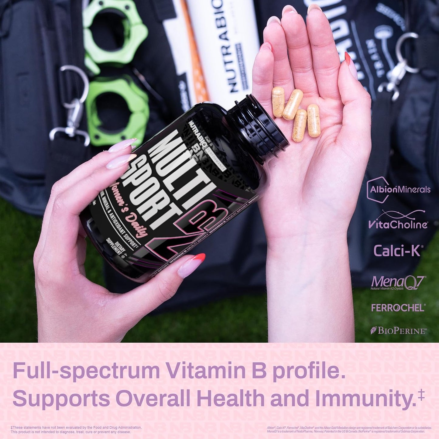 NutraBio Multisport for Women - Multivitamin with 33 Vitamins, Minerals & Micronutrients for Athletic Performance, Energy & Metabolism - görsel 10