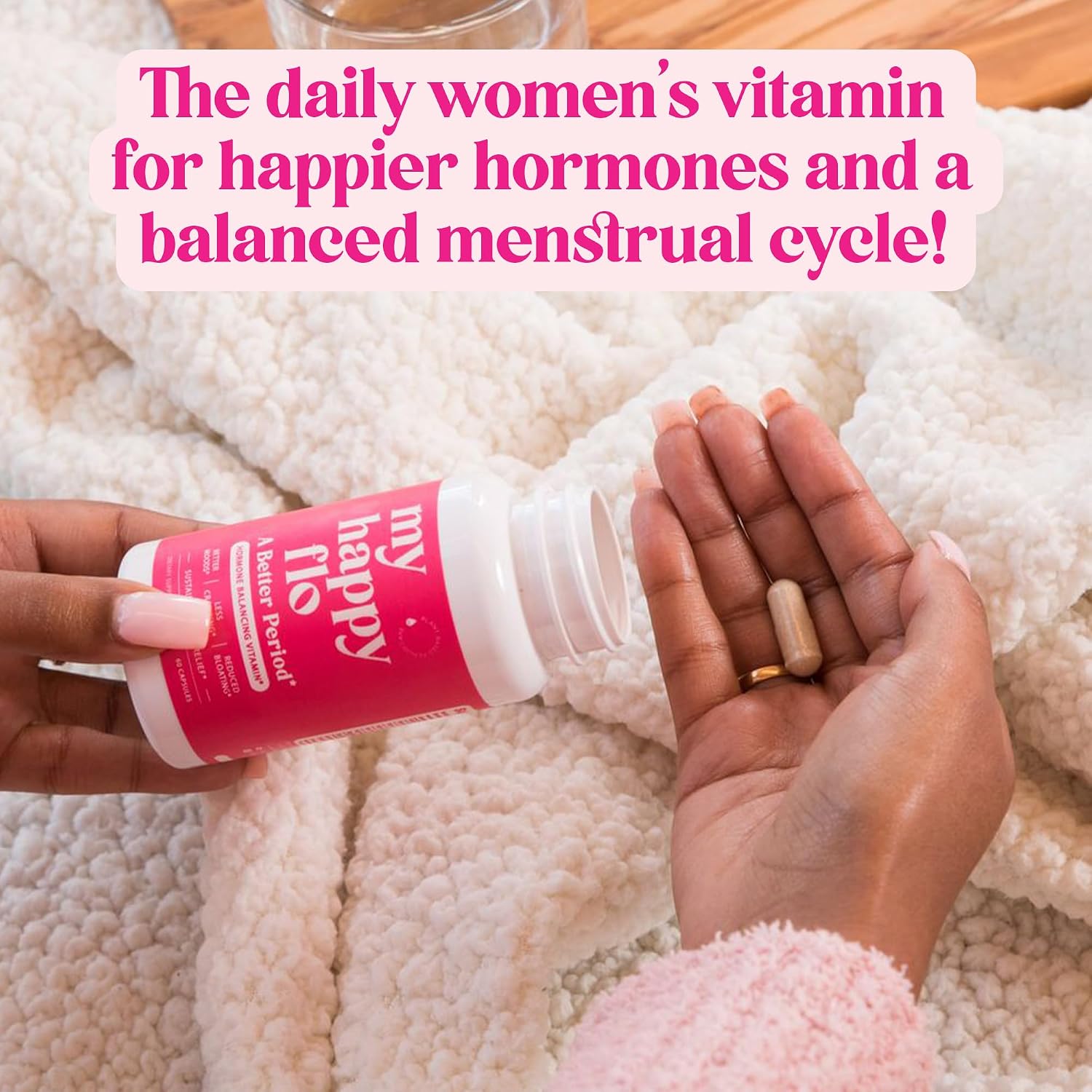 My Happy Flo Period Relief Supplement – Cramp Relief, Heavy Periods & Irregular Period Support, Bloating & Fibroid, Plant-Based PMS & Hormone Support | 60 Caps - görsel 8