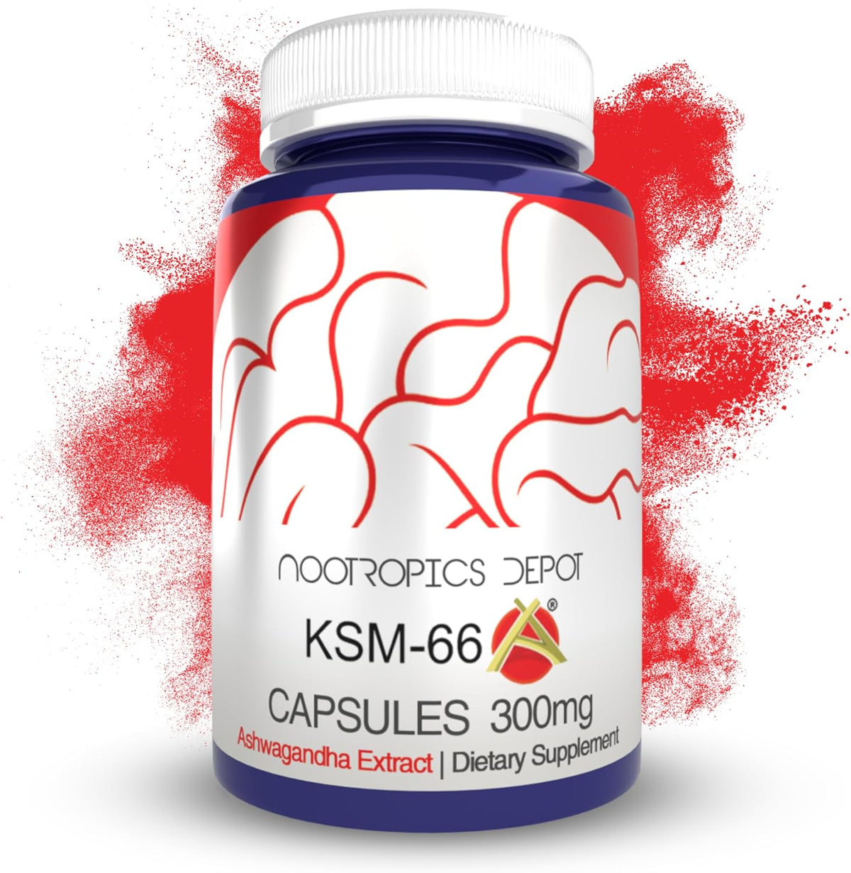 Nootropics Depot KSM-66 Ashwagandha Capsules - 300mg, 90 Count, Adaptogen for Stress Relief* - görsel 1