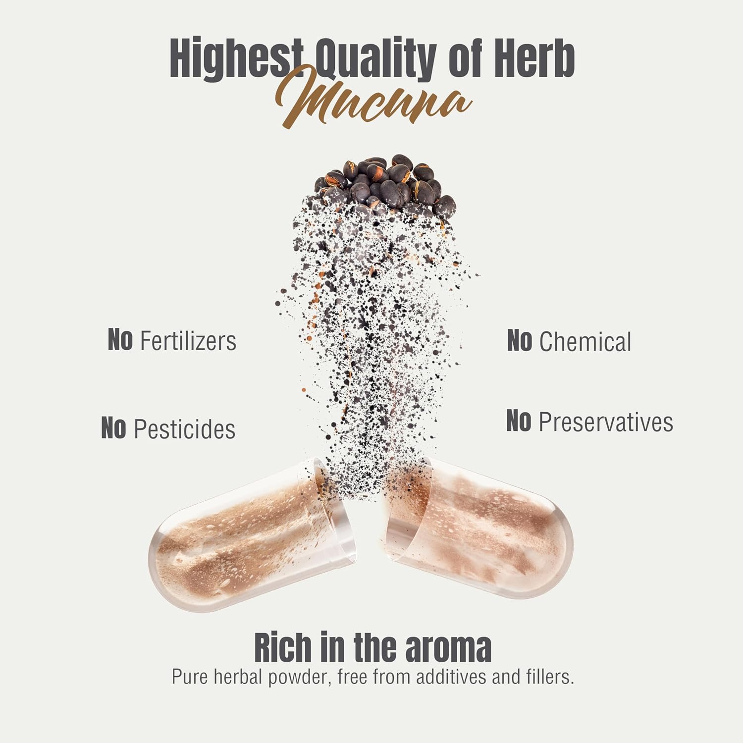 Herbsforever Mucuna Pruriens (Velvet Bean) Extra Strength (15:1) Extract - 60 Veg Capsules, 840mg - görsel 7