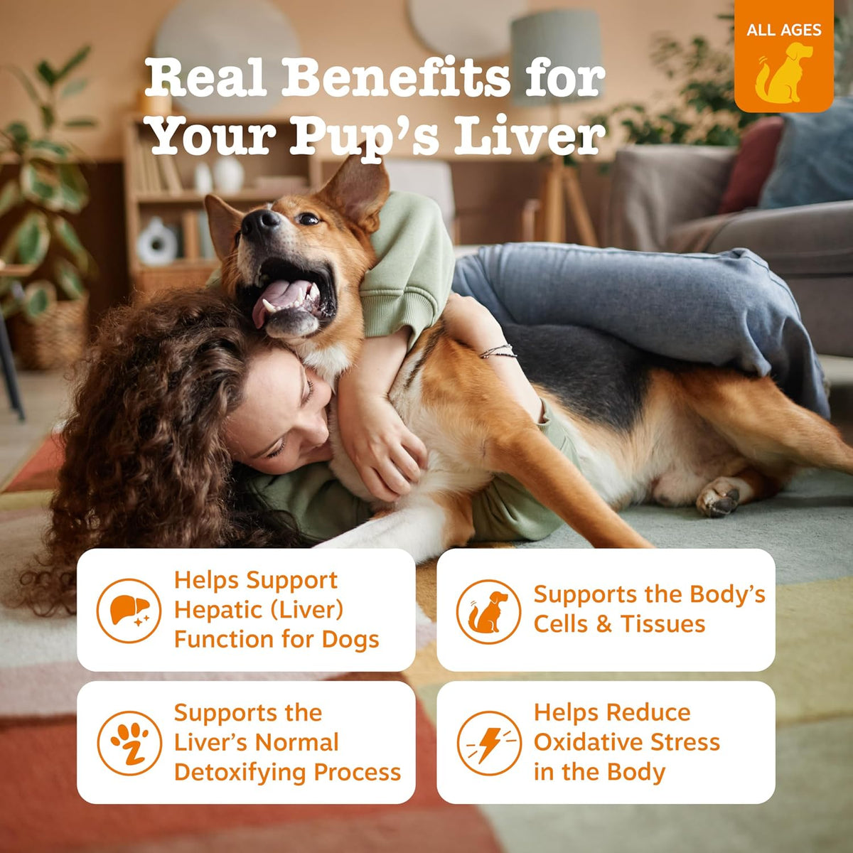 Zesty Paws Liver Support Supplement for Dogs – Milk Thistle, Turmeric, Choline Soft Chews - görsel 2