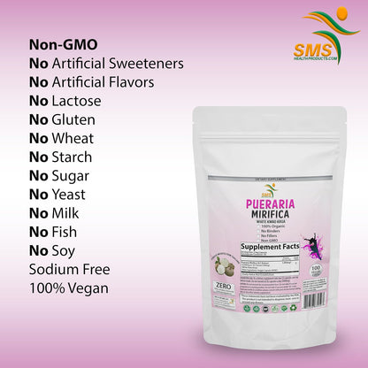 Pueraria Mirifica 10:1 Extract – 1,000 mg per Serving, 100 Capsules