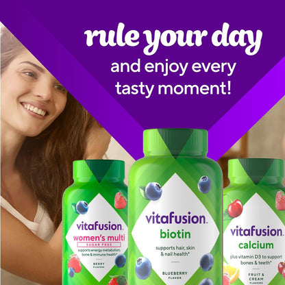 Vitafusion Extra Strength Biotin Gummy Vitamins - 5,000 mcg, Berry Flavoured
