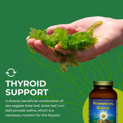 HealthForce Superfoods Vitamineral Green - Organic Superfood Powder for Immune and Thyroid Support, 150g