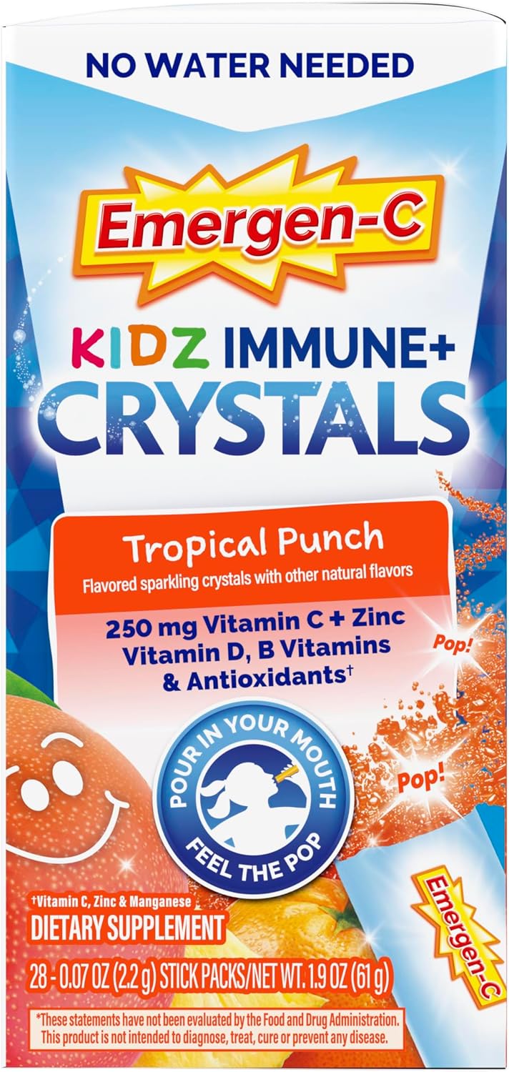 Emergen-C Kidz Immune Plus Crystals – Tropical Punch – 28 Stick Packs - görsel 10