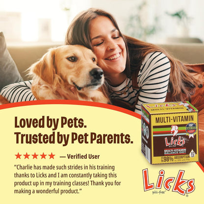 Licks Multivitamin for Dogs – Daily Nutritional Support – Pill-Free Gel Sachets (10 Packets)