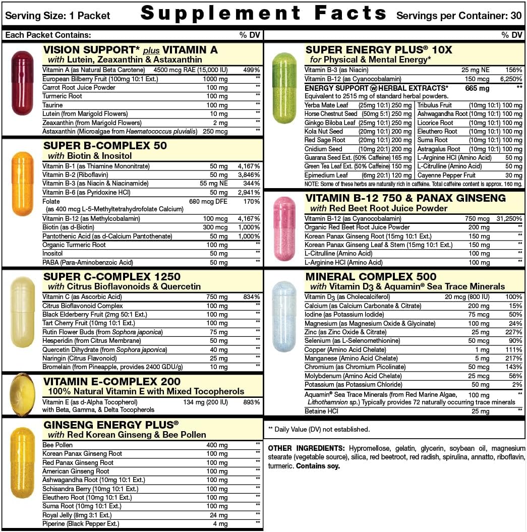 Daily Start All-in-One Daily Vitamin Pack - Energy and Focus - 30-Day Supply - görsel 2