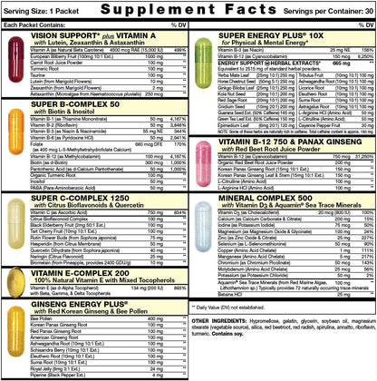 Daily Start All-in-One Daily Vitamin Pack - Energy and Focus - 30-Day Supply